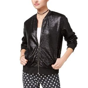 Say What? Embellished/Sequin Bomber New w/Tag Sz L